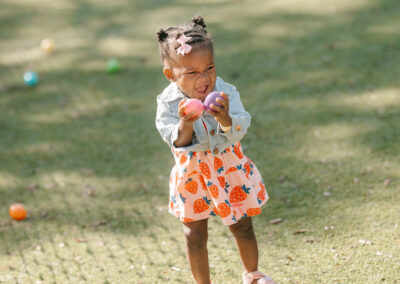 A toddler girl at Easter Jam 2025